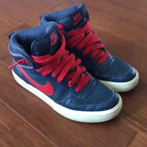 Blue and Res Nike High top,